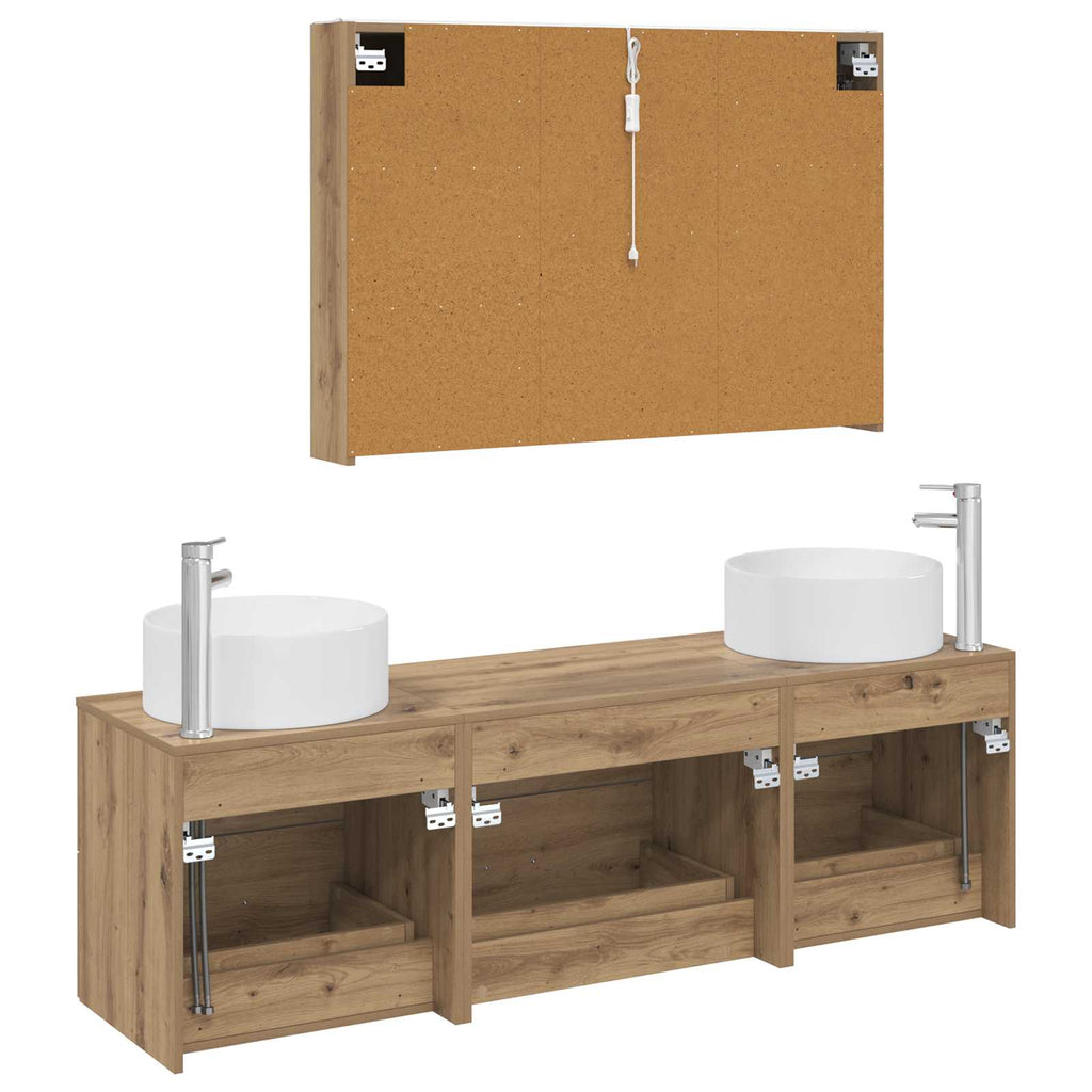 vidaXL Zestaw mebli łazienkowych 4 pcs Dąb artisan