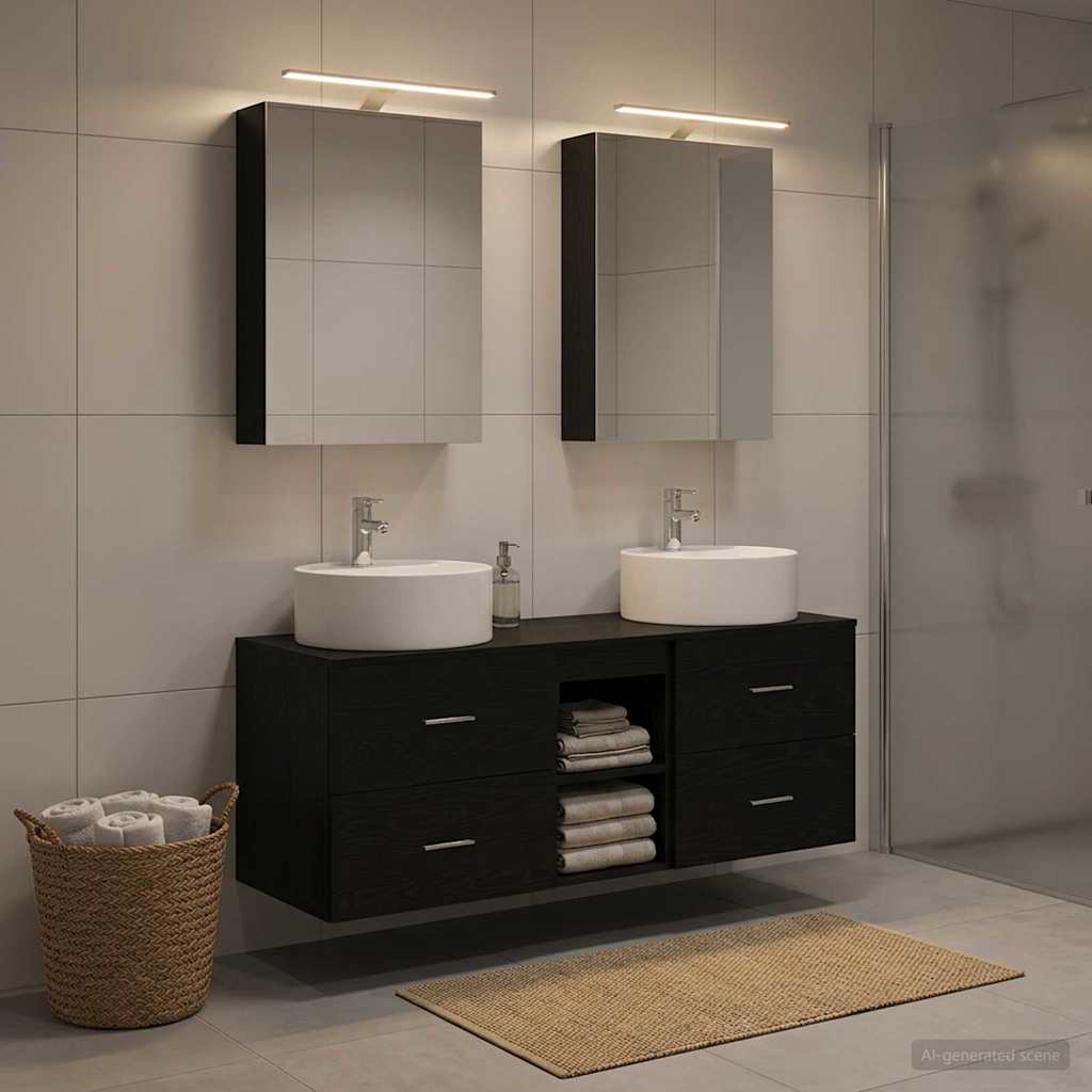 vidaXL Zestaw mebli łazienkowych 5 pcs Czarny dąb