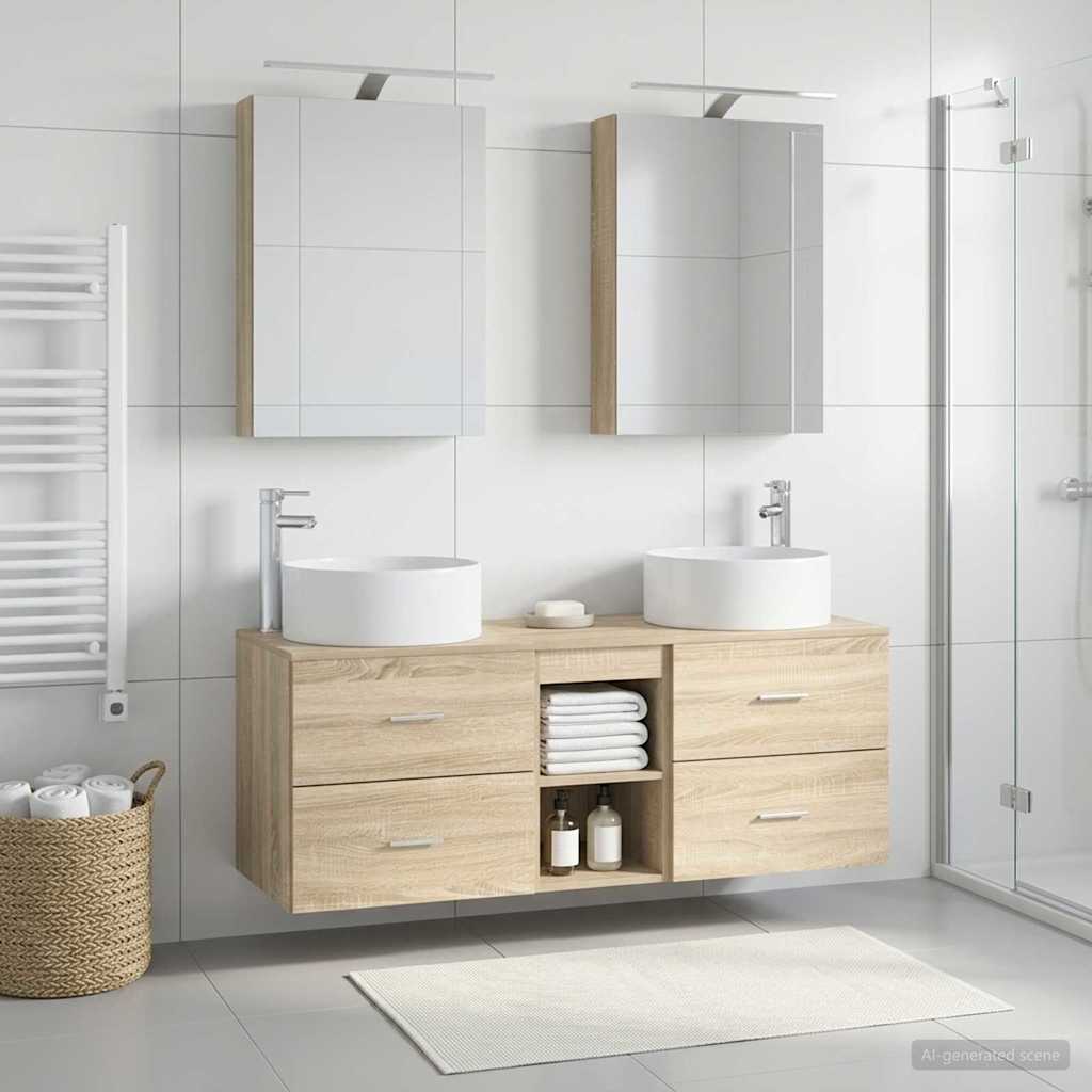 vidaXL Zestaw mebli łazienkowych 5 pcs dąb Sonoma