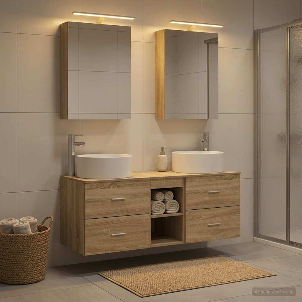 vidaXL Zestaw mebli łazienkowych 5 pcs dąb Sonoma