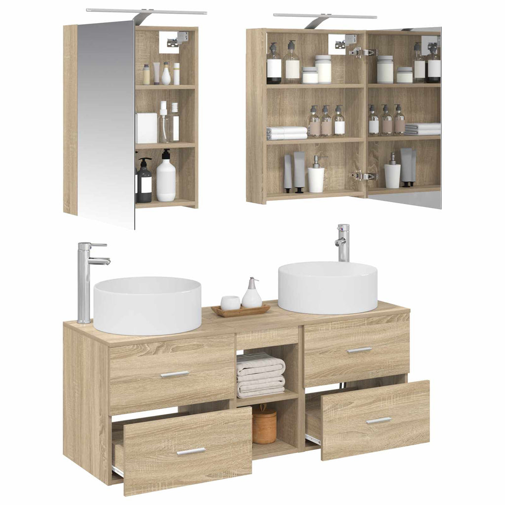 vidaXL Zestaw mebli łazienkowych 5 pcs dąb Sonoma