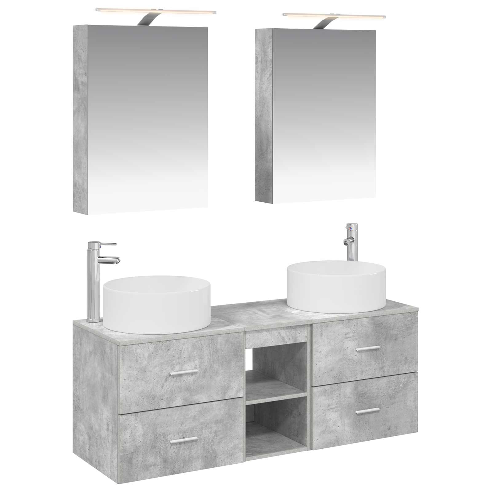 vidaXL Zestaw mebli łazienkowych 5 pcs Betonowy szary