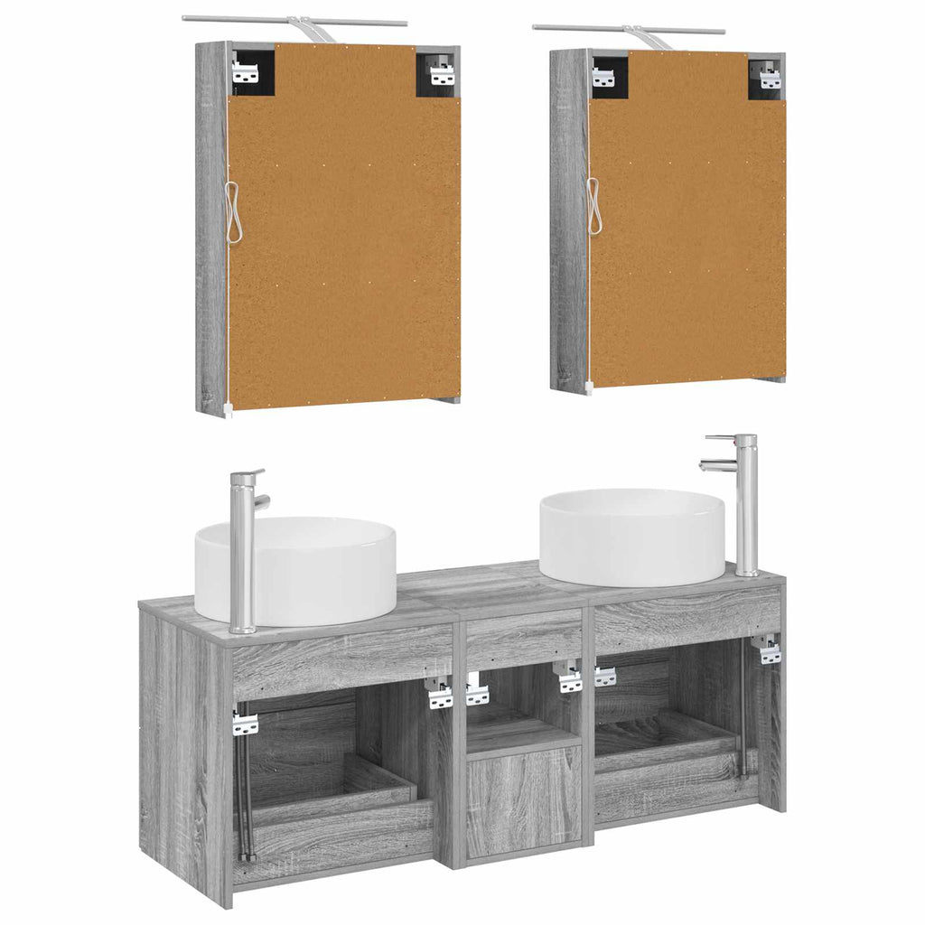 vidaXL Zestaw mebli łazienkowych 5 pcs Szary Sonoma