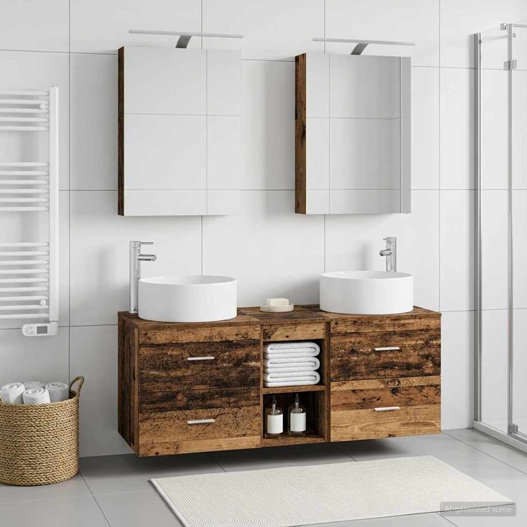 vidaXL Zestaw mebli łazienkowych 5 pcs Stare drewno