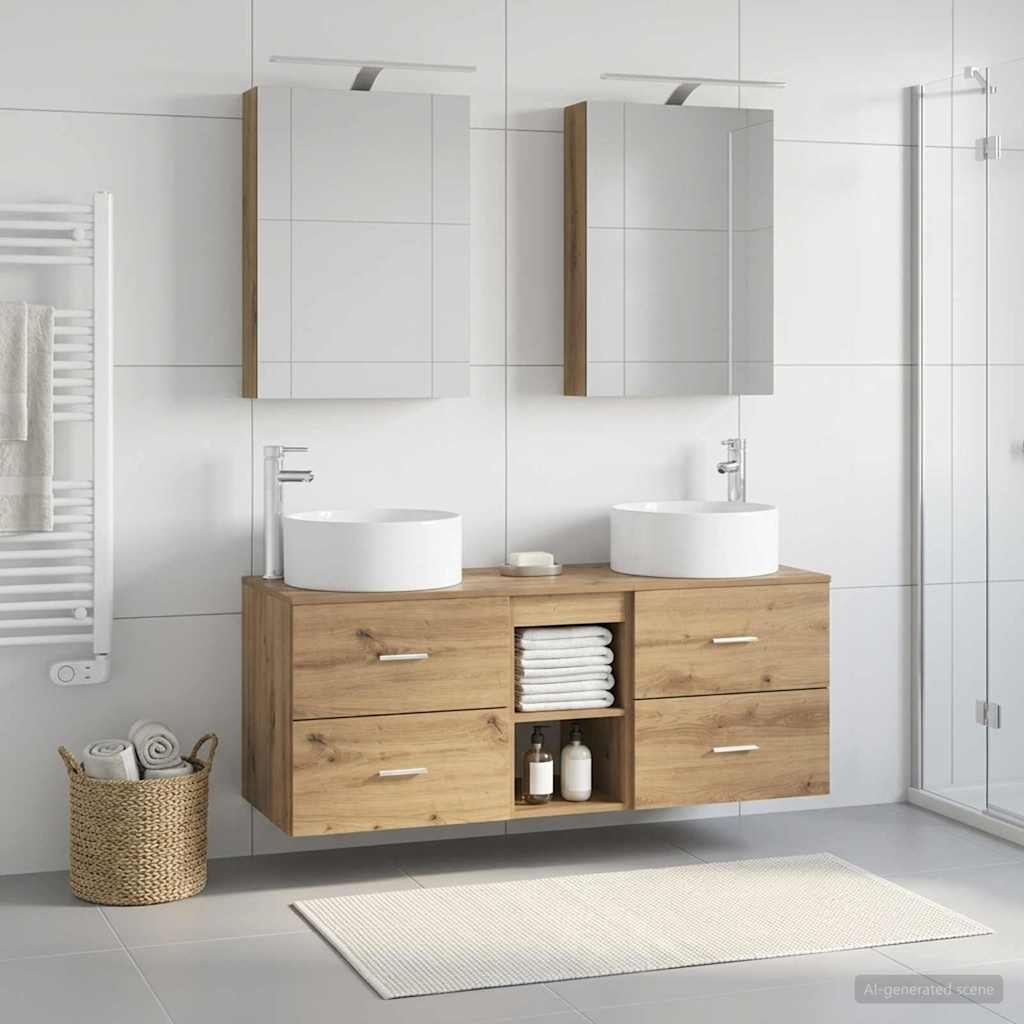 vidaXL Zestaw mebli łazienkowych 5 pcs Dąb artisan