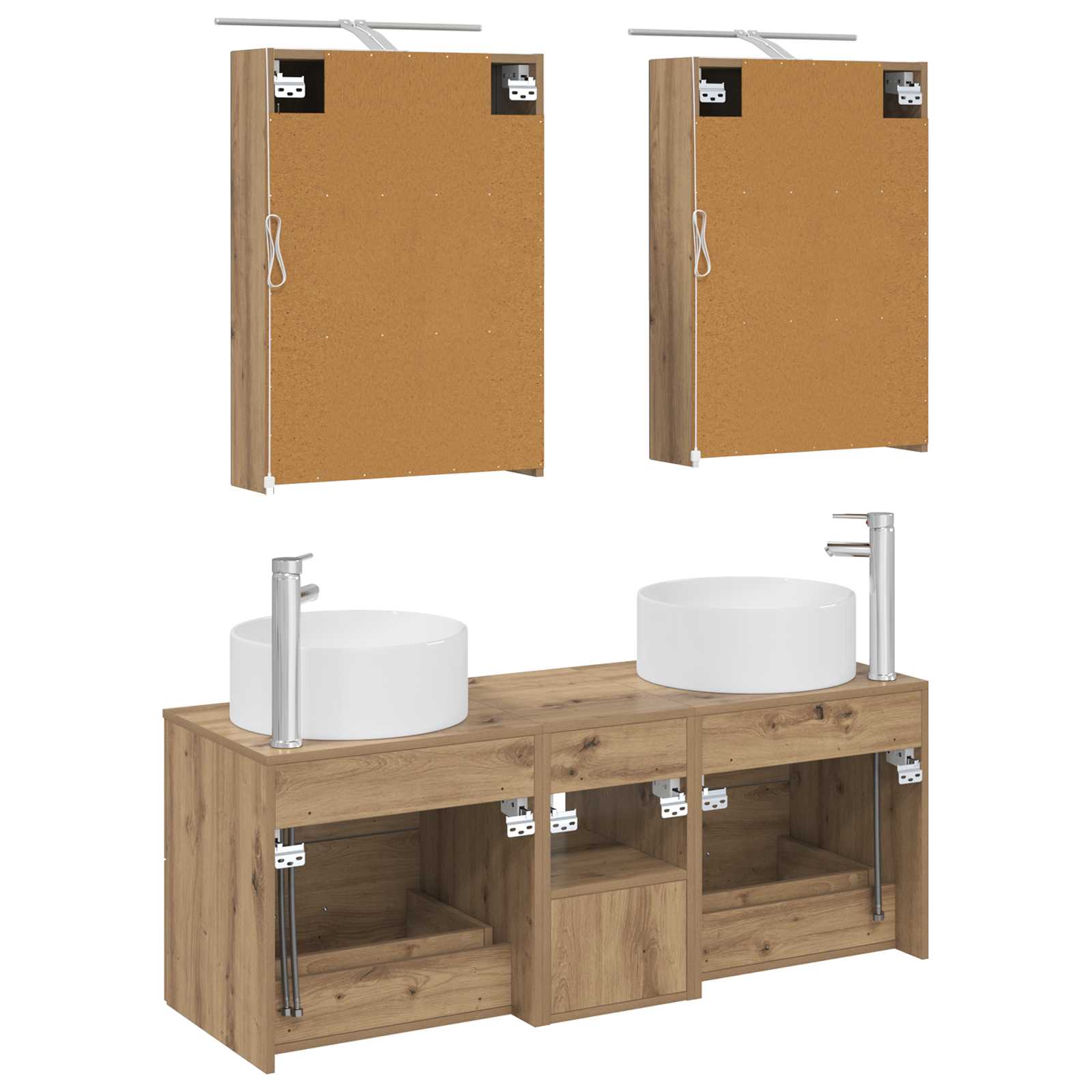 vidaXL Zestaw mebli łazienkowych 5 pcs Dąb artisan