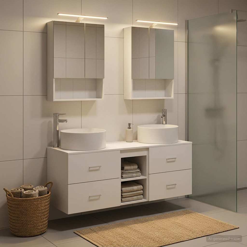 vidaXL Zestaw mebli łazienkowych 5 pcs Biały