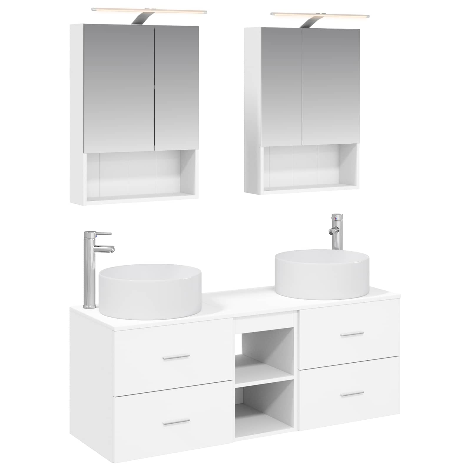 vidaXL Zestaw mebli łazienkowych 5 pcs Biały