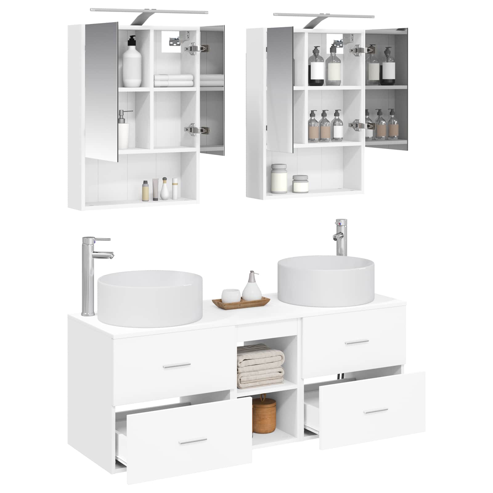 vidaXL Zestaw mebli łazienkowych 5 pcs Biały