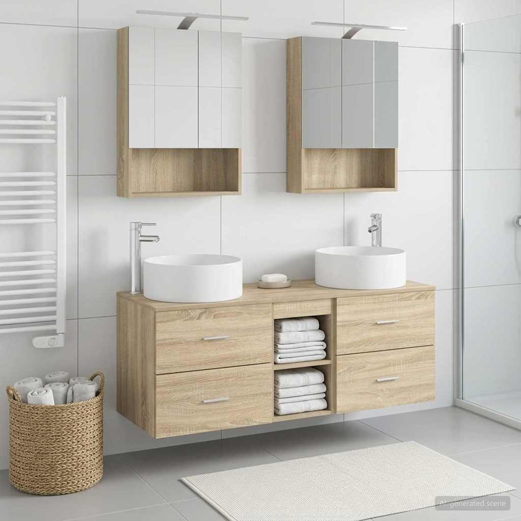 vidaXL Zestaw mebli łazienkowych 5 pcs dąb Sonoma