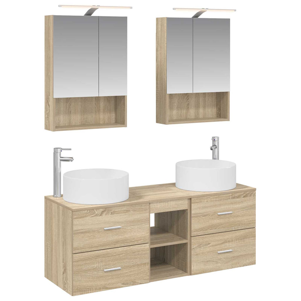 vidaXL Zestaw mebli łazienkowych 5 pcs dąb Sonoma