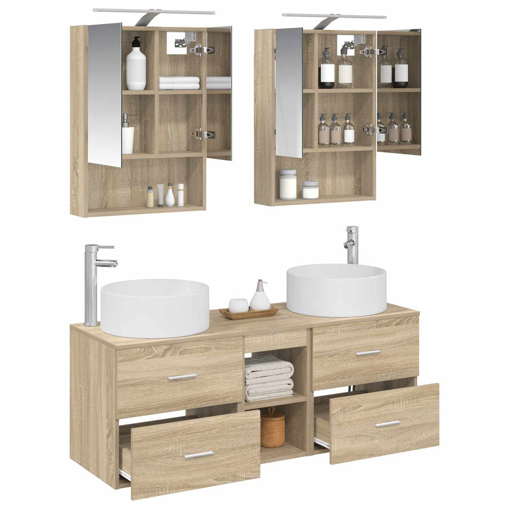 vidaXL Zestaw mebli łazienkowych 5 pcs dąb Sonoma