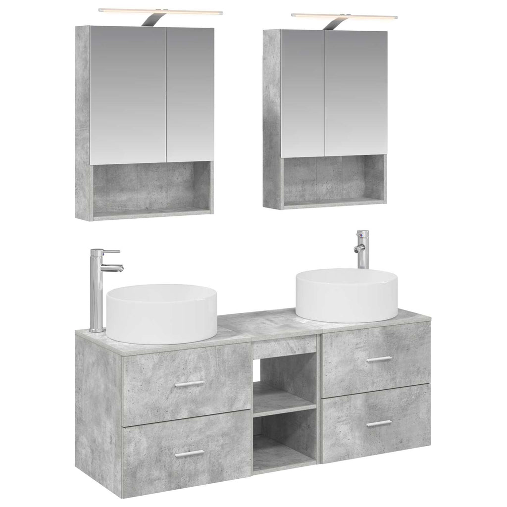 vidaXL Zestaw mebli łazienkowych 5 pcs Betonowy szary