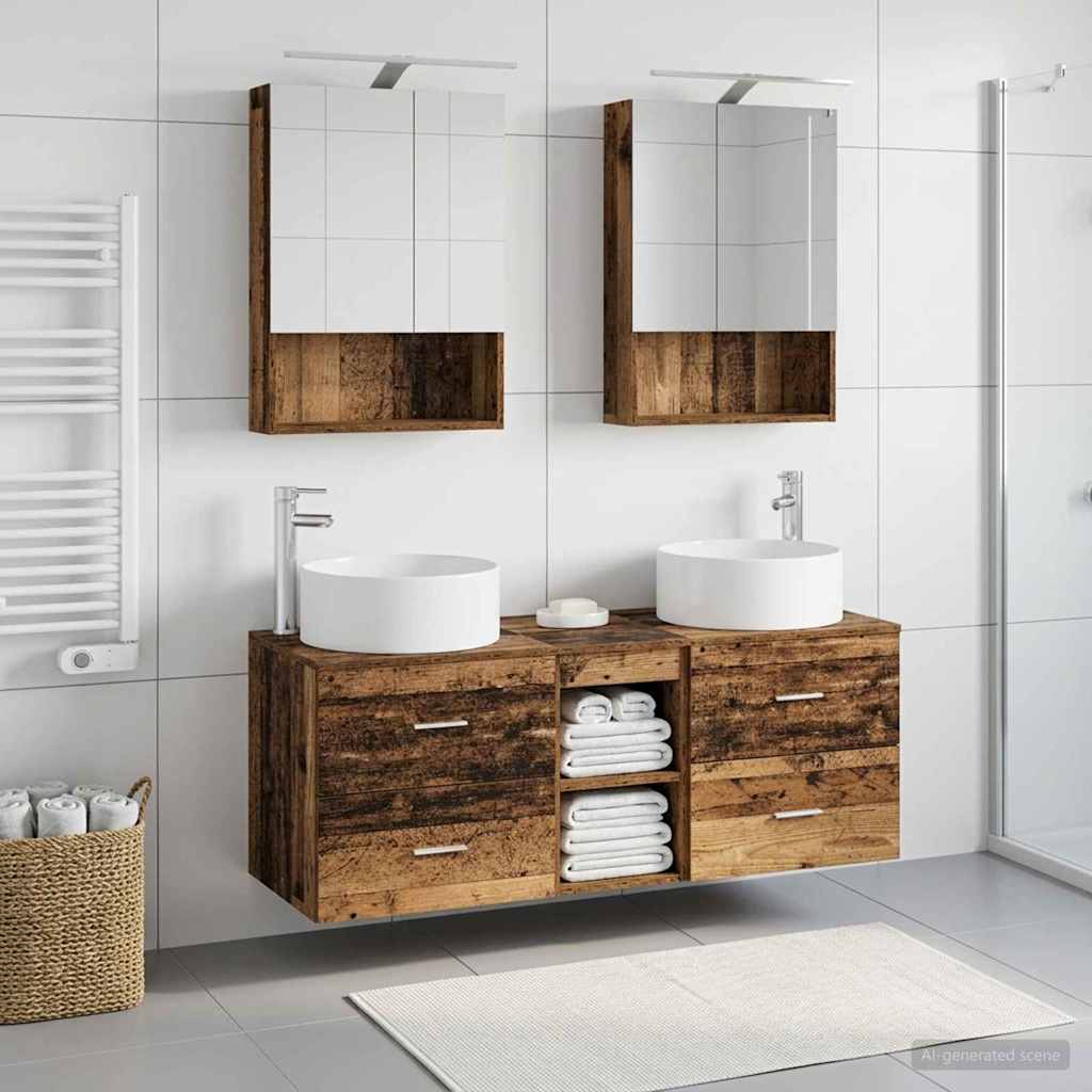 vidaXL Zestaw mebli łazienkowych 5 pcs Stare drewno
