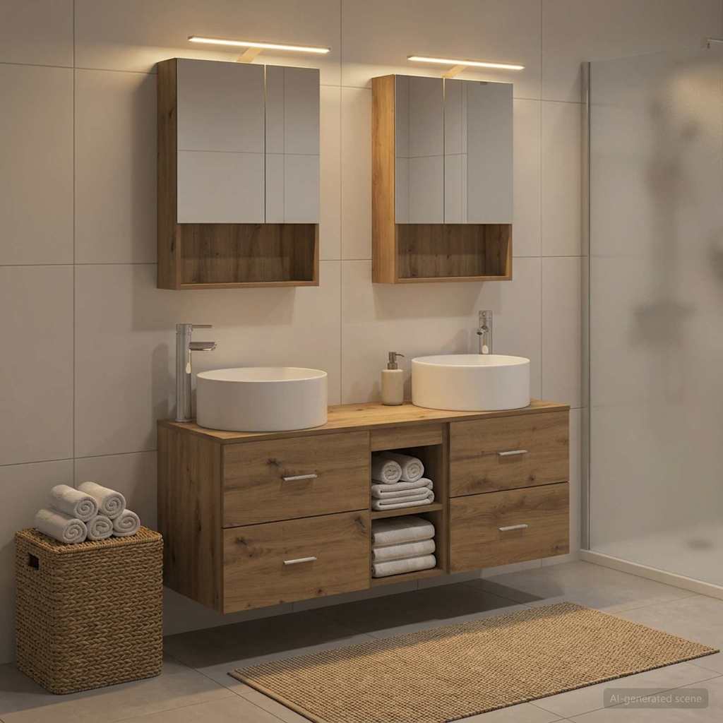 vidaXL Zestaw mebli łazienkowych 5 pcs Dąb artisan