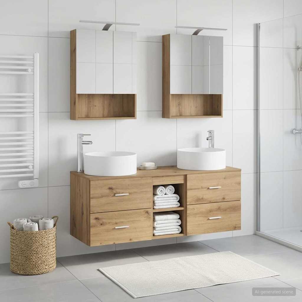vidaXL Zestaw mebli łazienkowych 5 pcs Dąb artisan