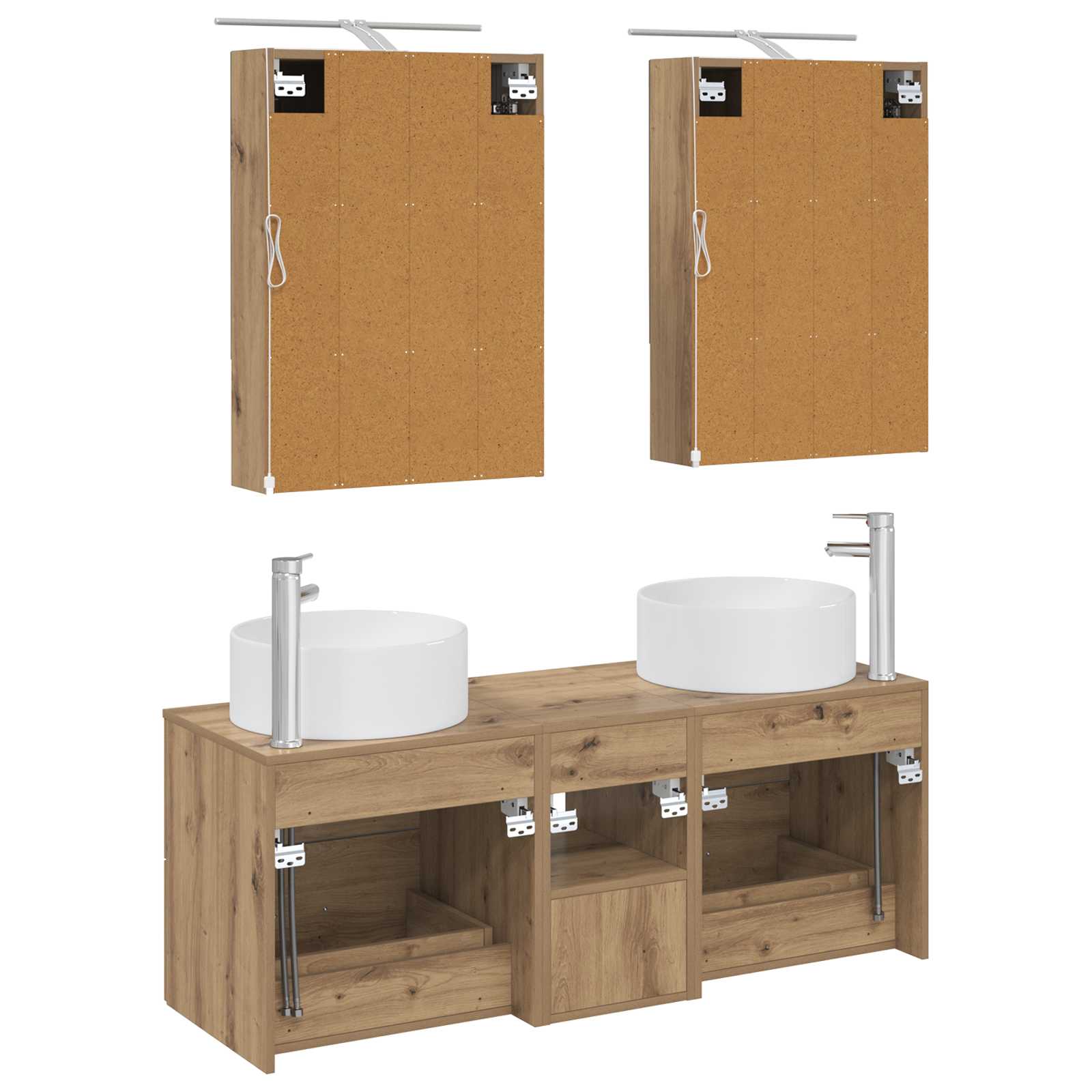 vidaXL Zestaw mebli łazienkowych 5 pcs Dąb artisan