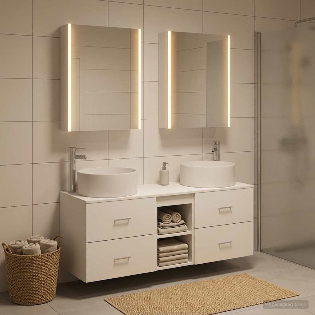 vidaXL Zestaw mebli łazienkowych 5 pcs Biały