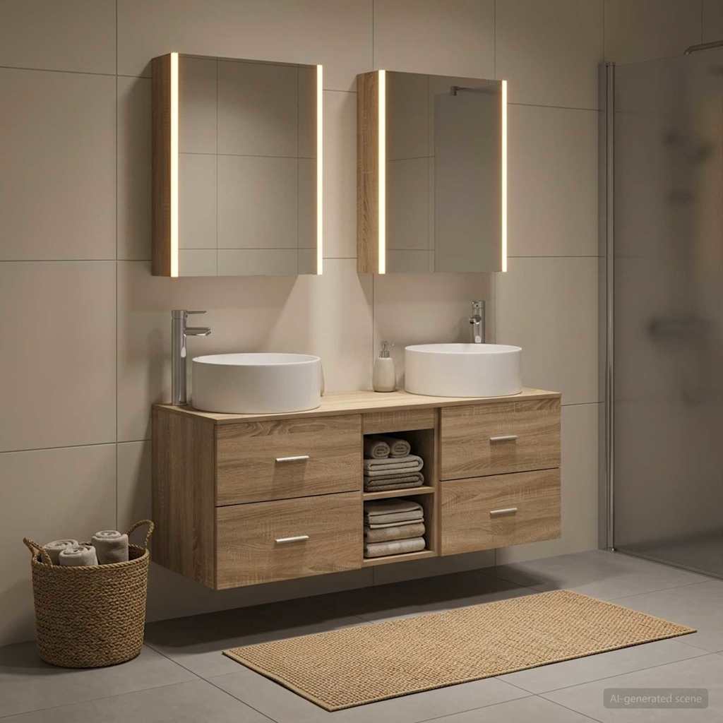 vidaXL Zestaw mebli łazienkowych 5 pcs dąb Sonoma