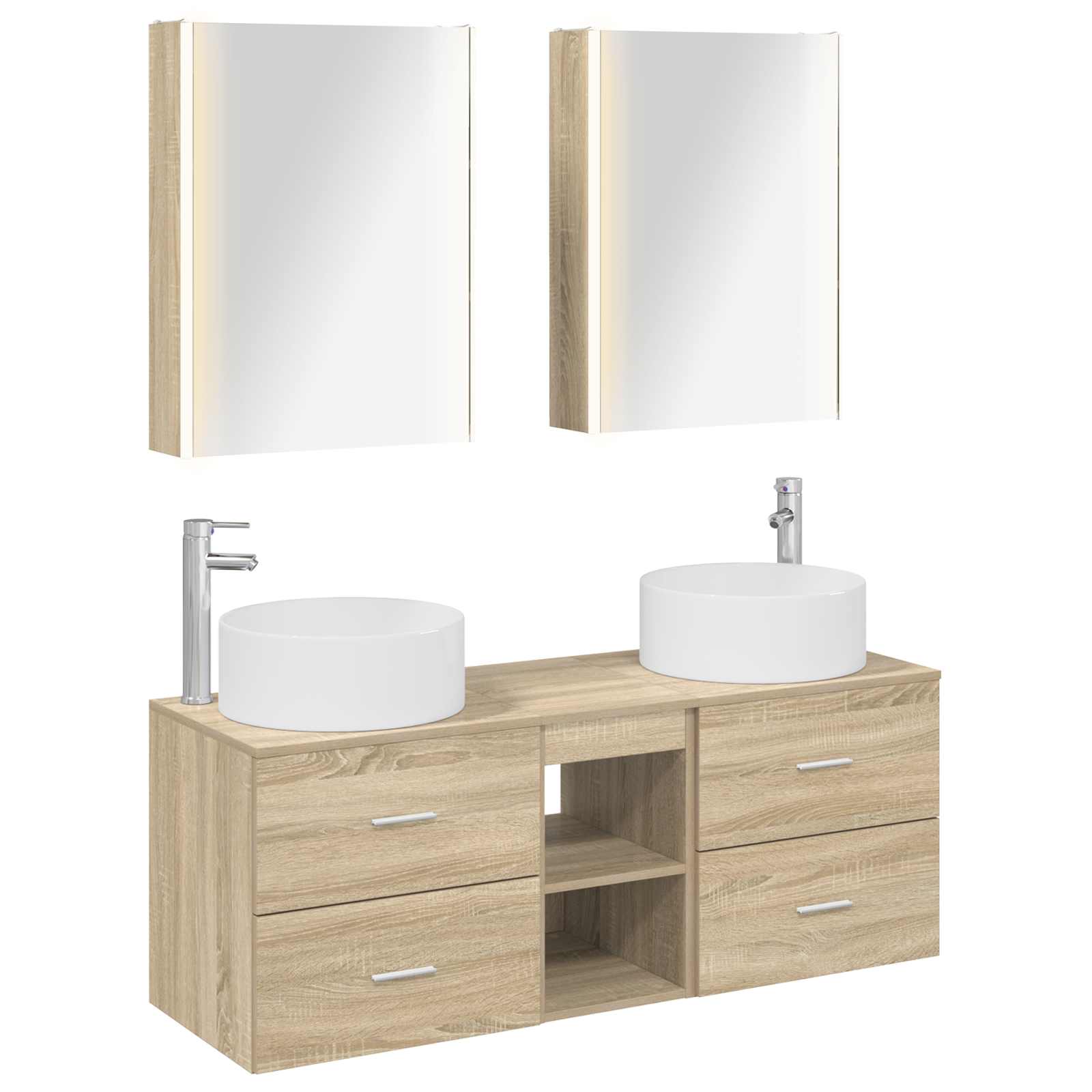 vidaXL Zestaw mebli łazienkowych 5 pcs dąb Sonoma