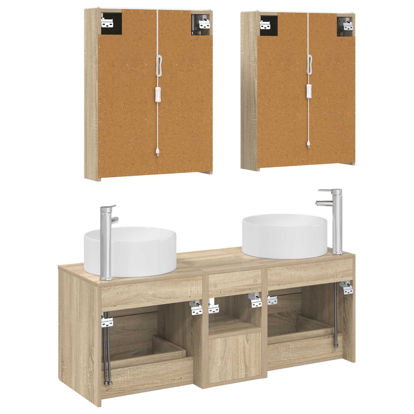 vidaXL Zestaw mebli łazienkowych 5 pcs dąb Sonoma