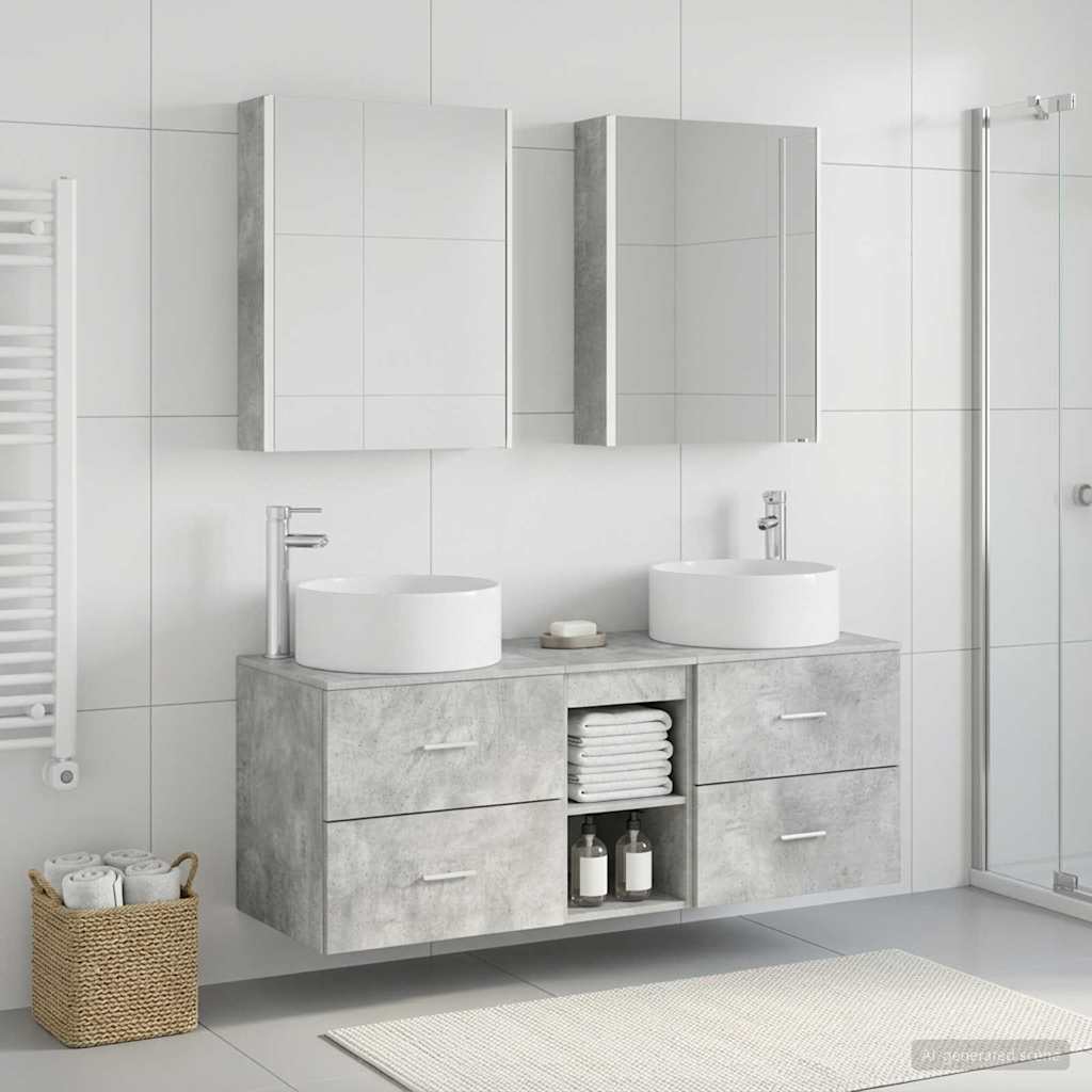 vidaXL Zestaw mebli łazienkowych 5 pcs Betonowy szary