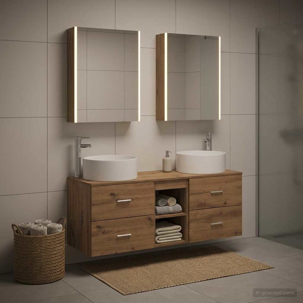 vidaXL Zestaw mebli łazienkowych 5 pcs Dąb artisan