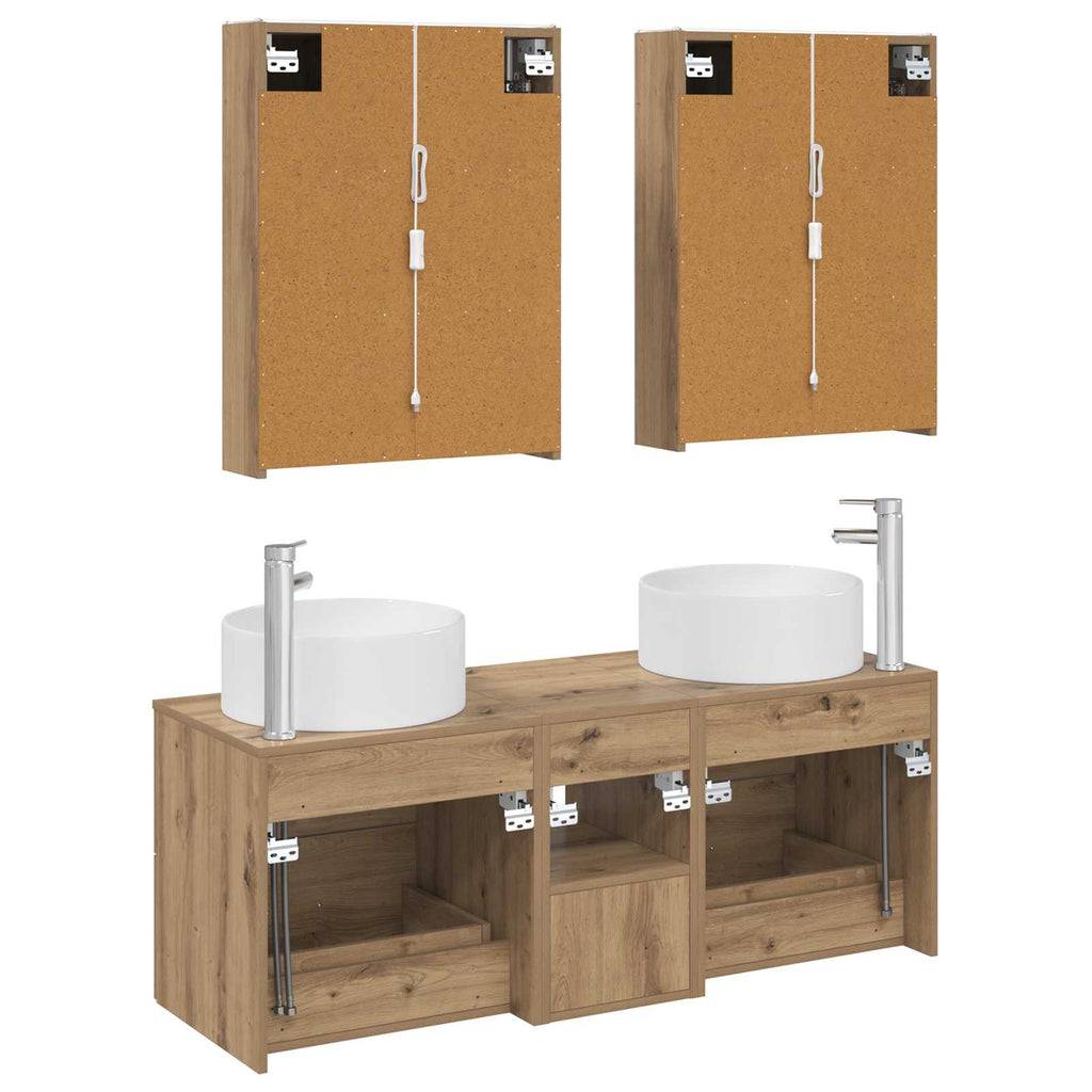 vidaXL Zestaw mebli łazienkowych 5 pcs Dąb artisan