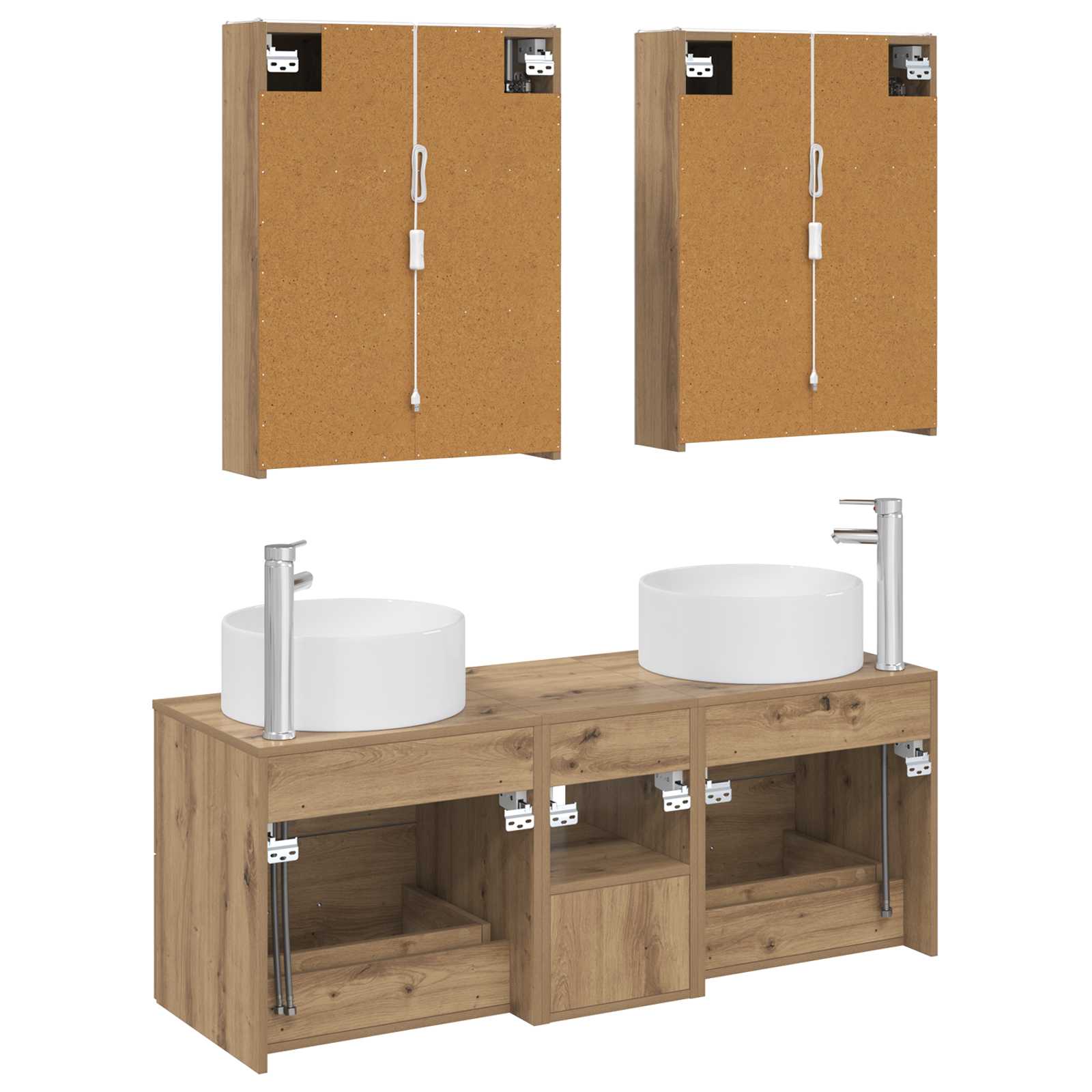 vidaXL Zestaw mebli łazienkowych 5 pcs Dąb artisan