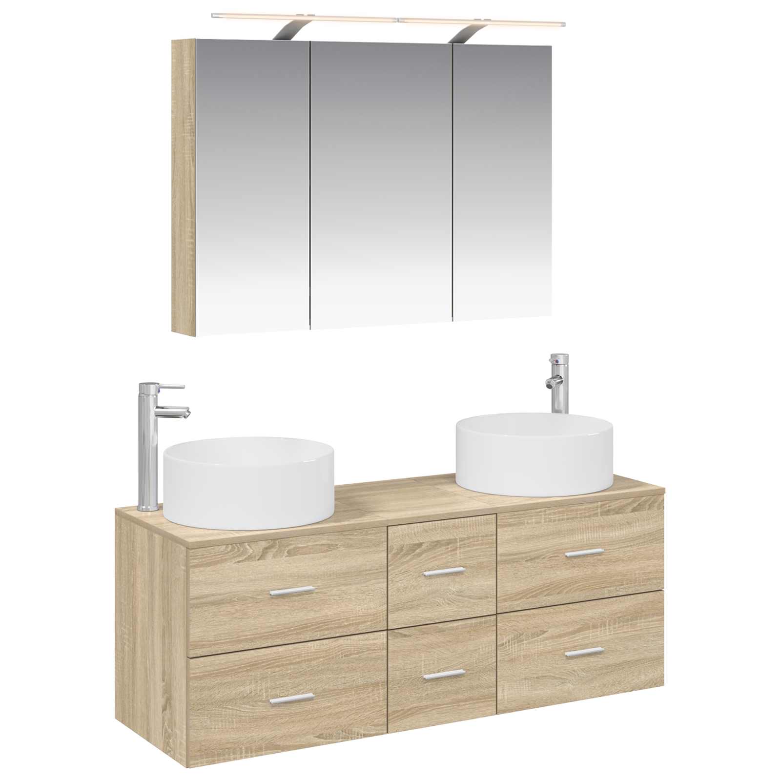 vidaXL Zestaw mebli łazienkowych 4 pcs dąb Sonoma