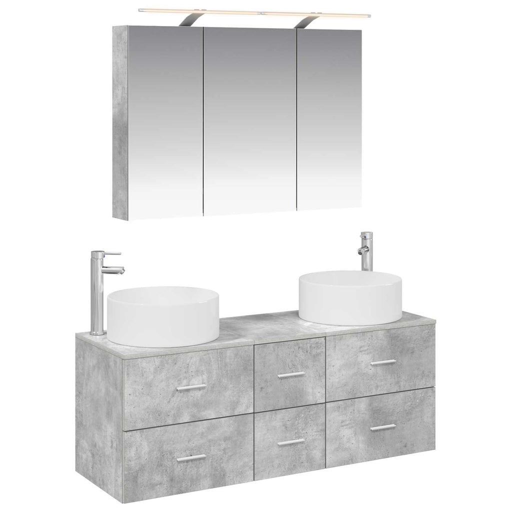 vidaXL Zestaw mebli łazienkowych 4 pcs Betonowy szary