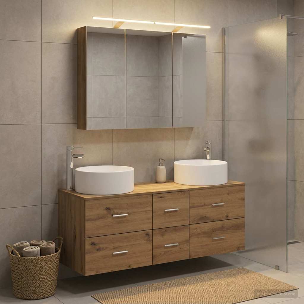 vidaXL Zestaw mebli łazienkowych 4 pcs Dąb artisan