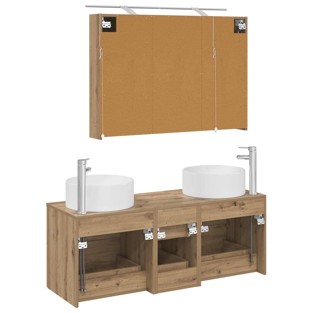 vidaXL Zestaw mebli łazienkowych 4 pcs Dąb artisan