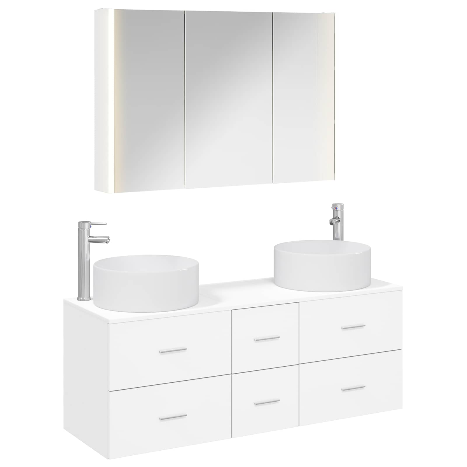 vidaXL Zestaw mebli łazienkowych 4 pcs Biały