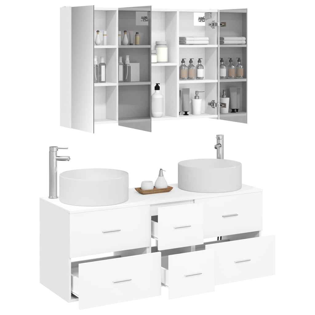 vidaXL Zestaw mebli łazienkowych 4 pcs Biały