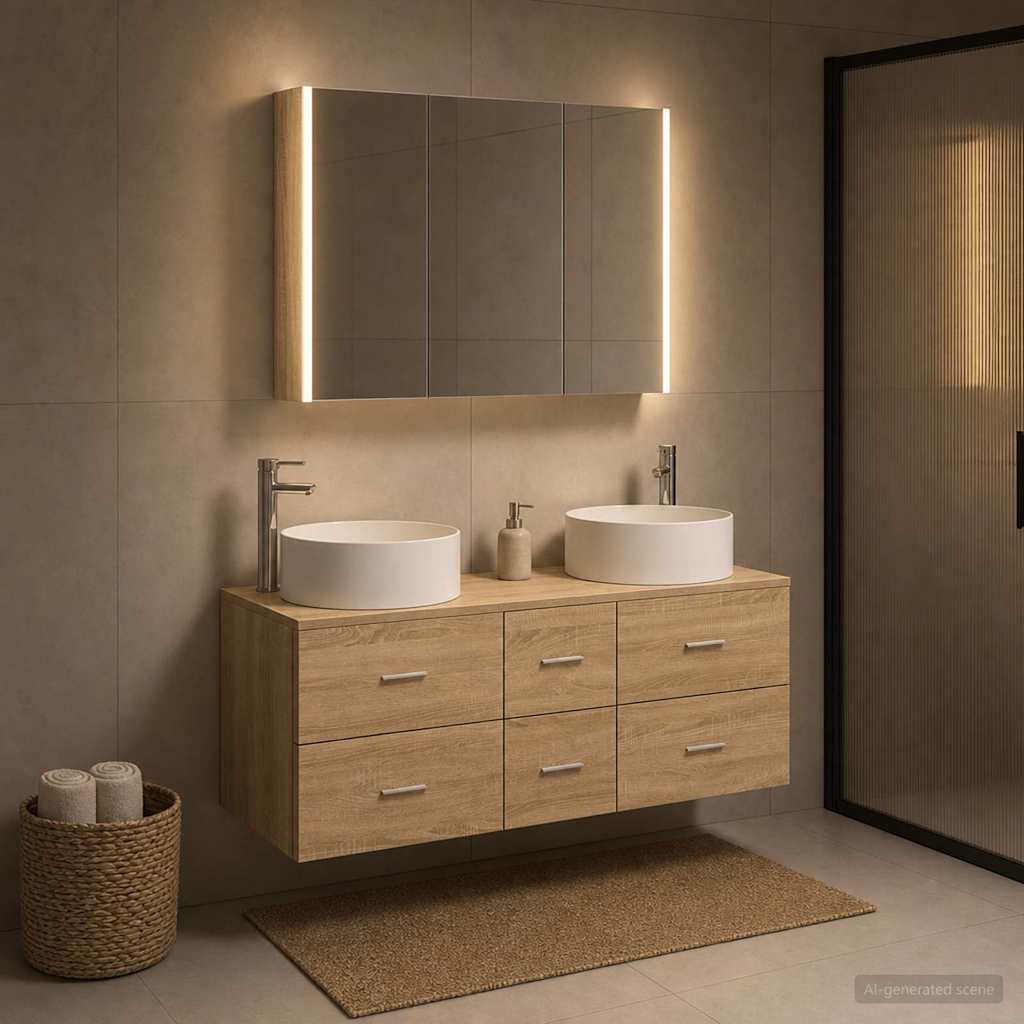 vidaXL Zestaw mebli łazienkowych 4 pcs dąb Sonoma