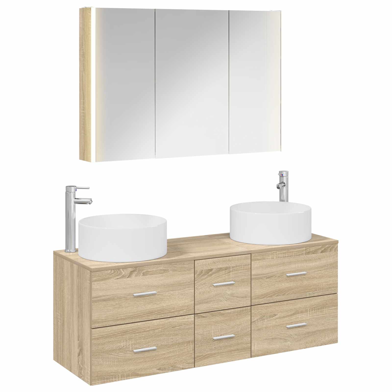 vidaXL Zestaw mebli łazienkowych 4 pcs dąb Sonoma