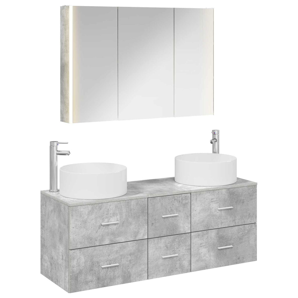 vidaXL Zestaw mebli łazienkowych 4 pcs Betonowy szary