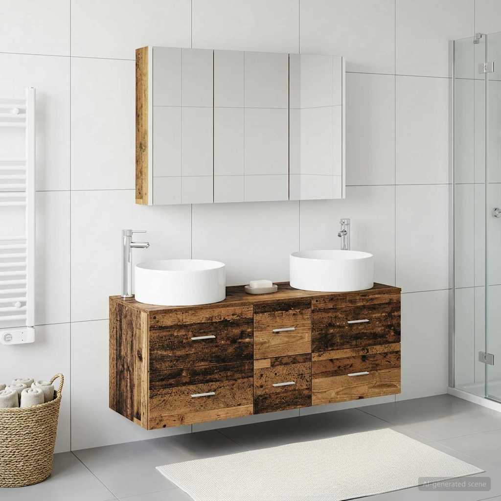 vidaXL Zestaw mebli łazienkowych 4 pcs Stare drewno