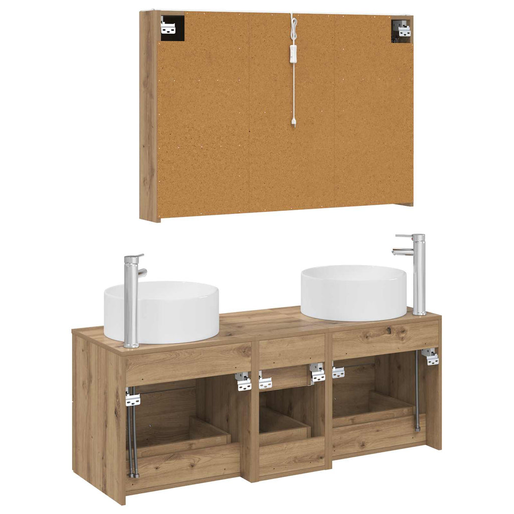 vidaXL Zestaw mebli łazienkowych 4 pcs Dąb artisan