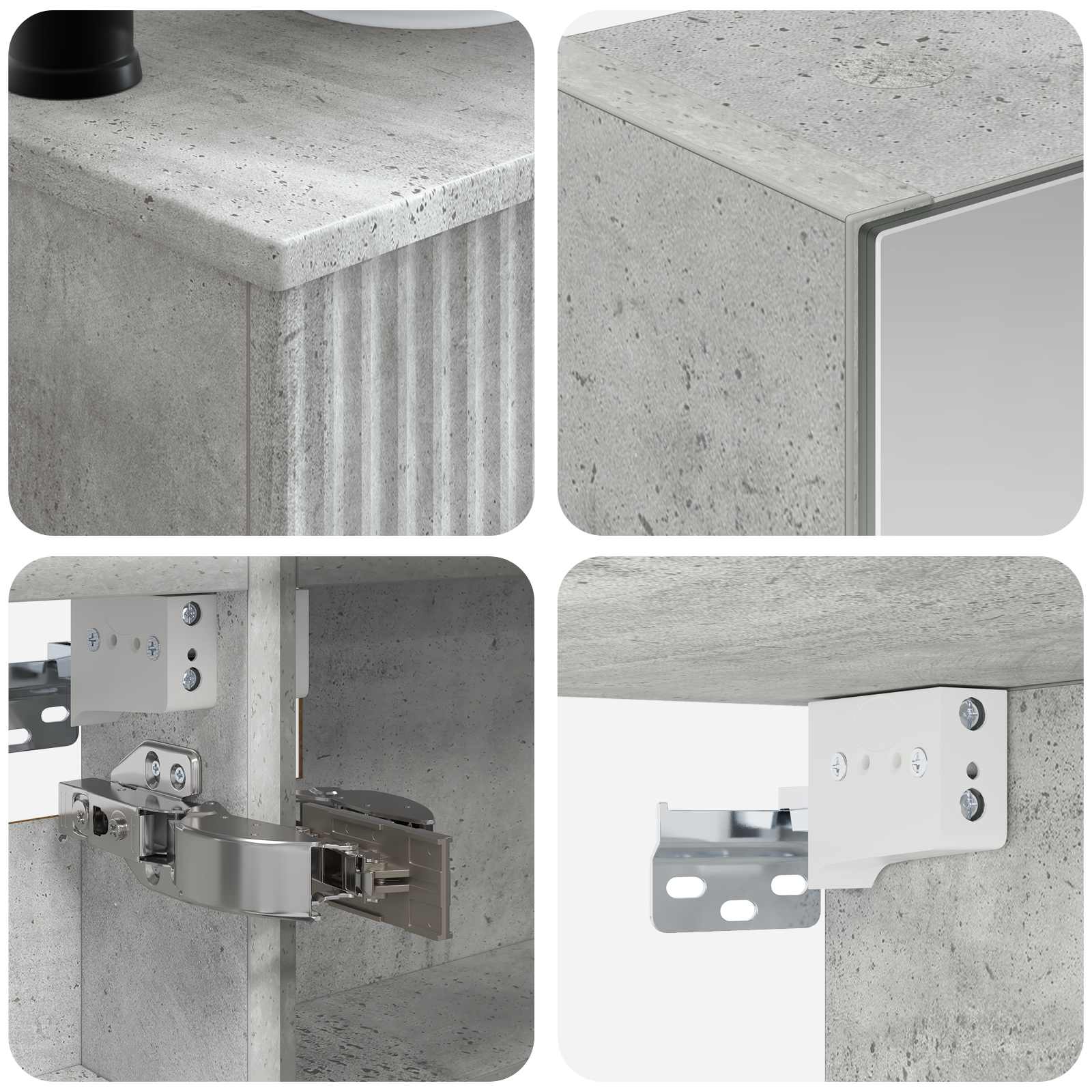 vidaXL Zestaw mebli łazienkowych 6 pcs Betonowy szary