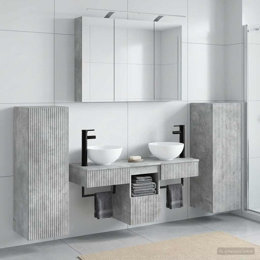 vidaXL Zestaw mebli łazienkowych 6 pcs Betonowy szary