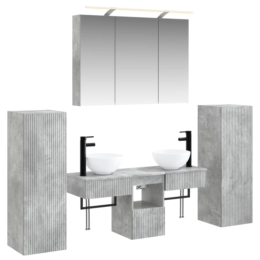 vidaXL Zestaw mebli łazienkowych 6 pcs Betonowy szary