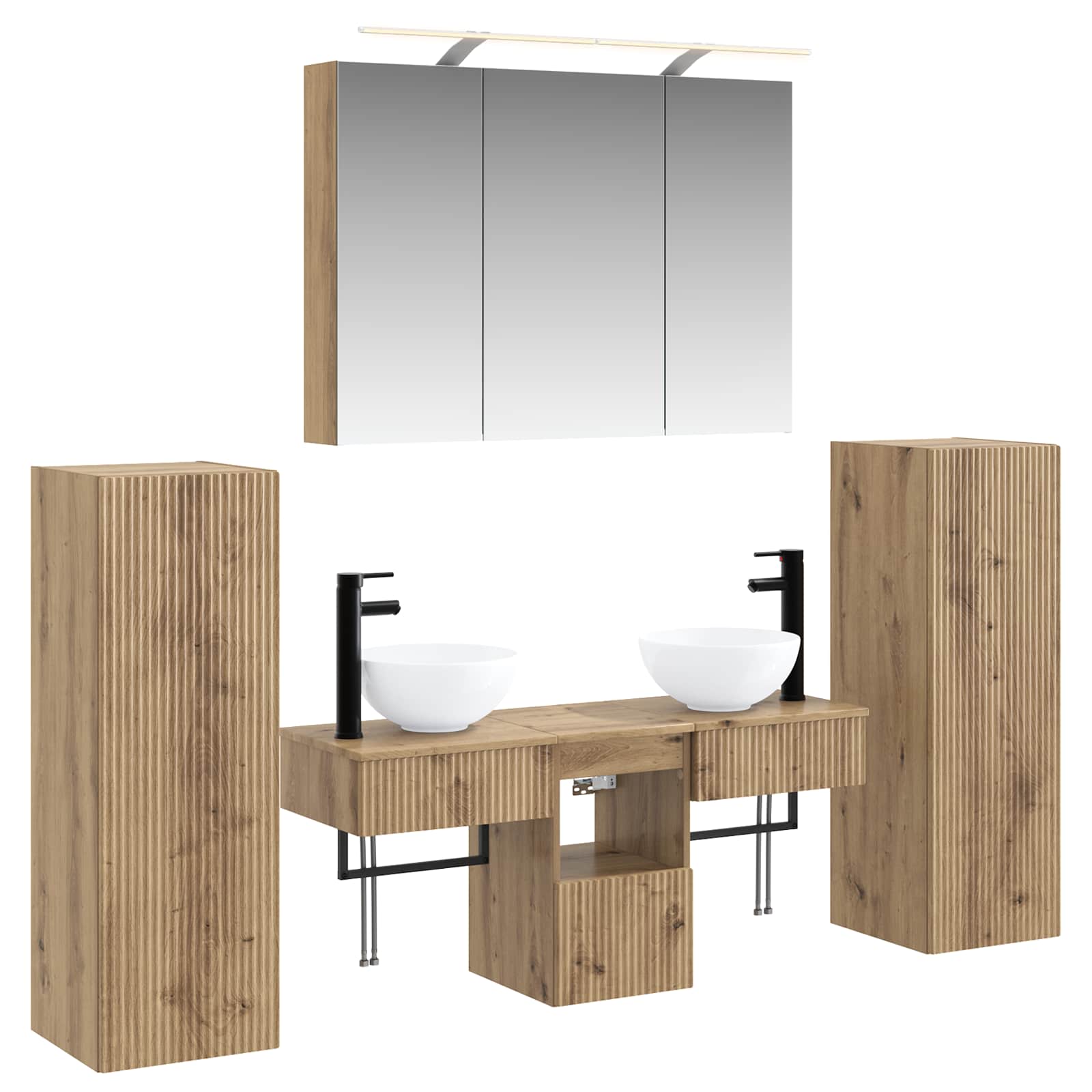 vidaXL Zestaw mebli łazienkowych 6 pcs Dąb artisan