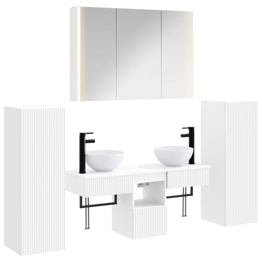 vidaXL Zestaw mebli łazienkowych 6 pcs Biały
