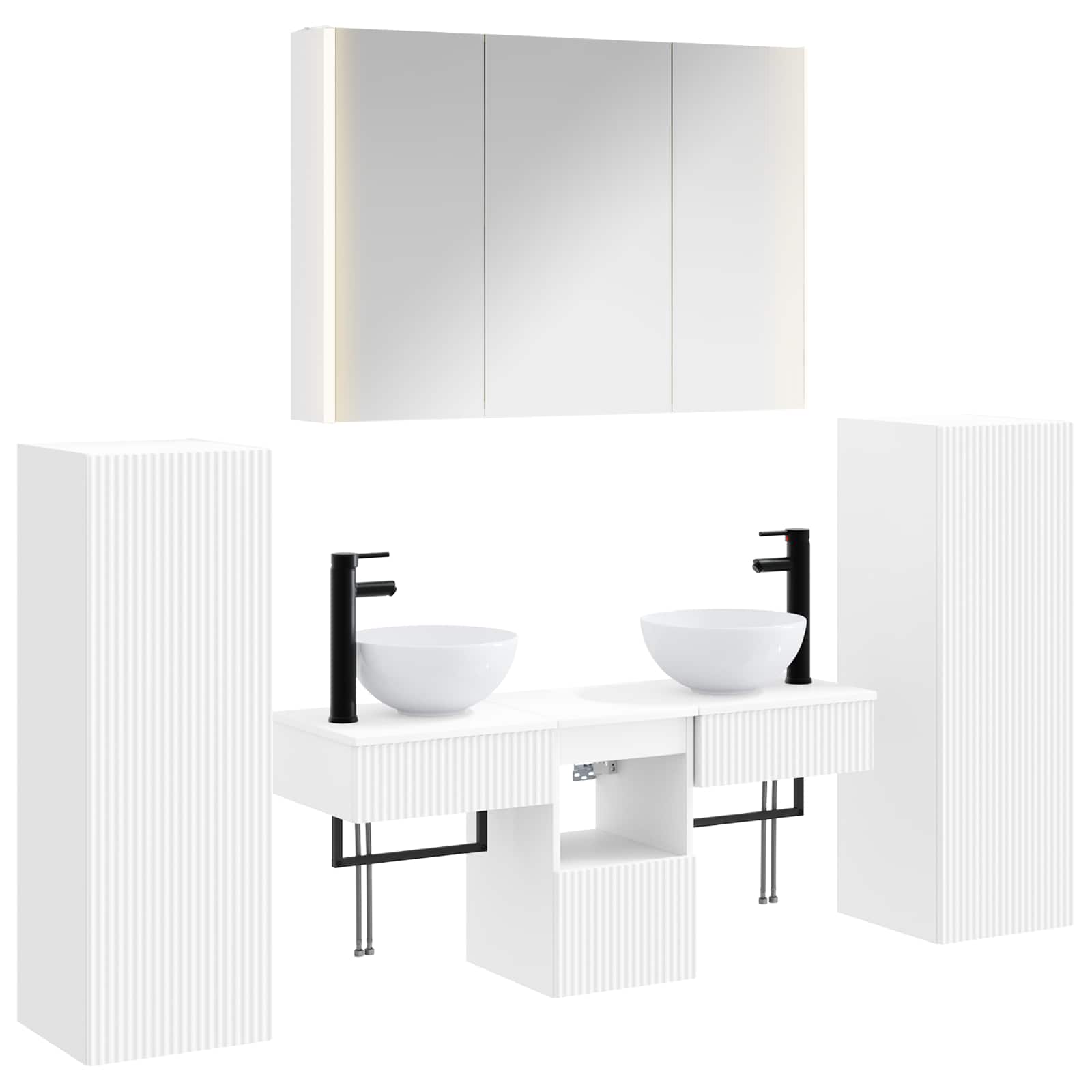vidaXL Zestaw mebli łazienkowych 6 pcs Biały