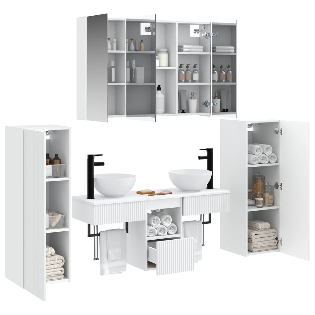 vidaXL Zestaw mebli łazienkowych 6 pcs Biały
