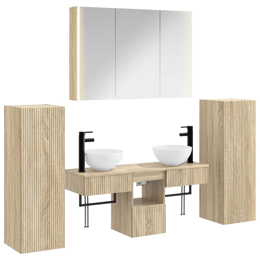 vidaXL Zestaw mebli łazienkowych 6 pcs dąb Sonoma