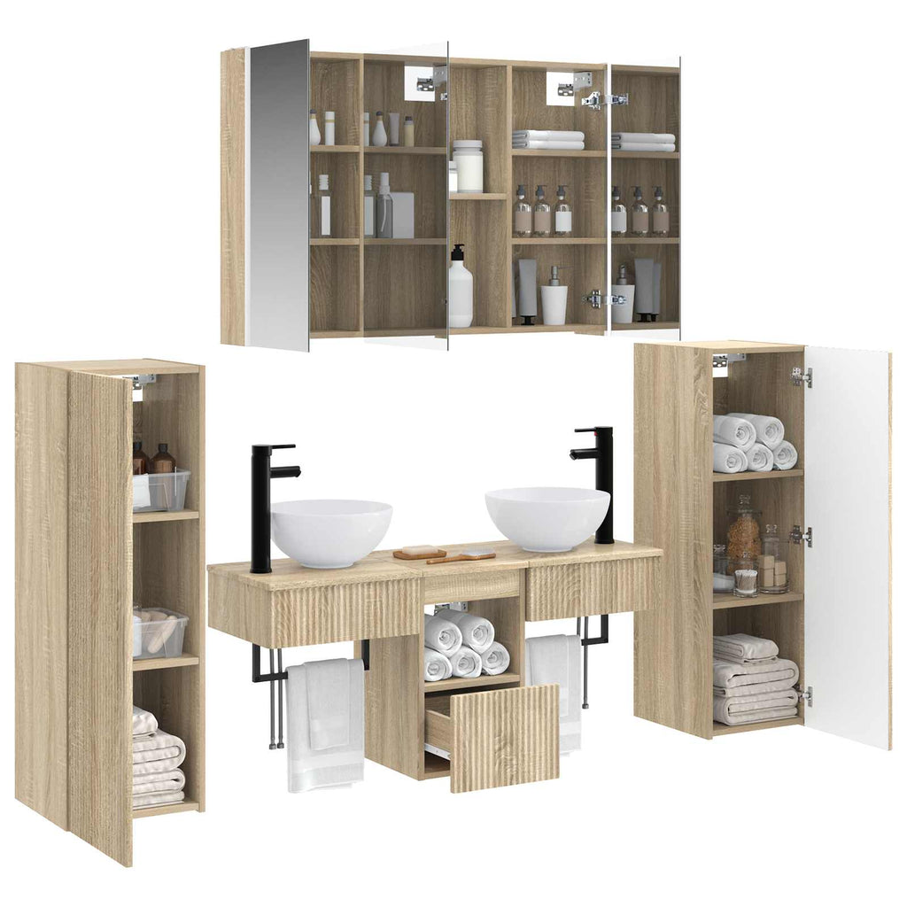 vidaXL Zestaw mebli łazienkowych 6 pcs dąb Sonoma