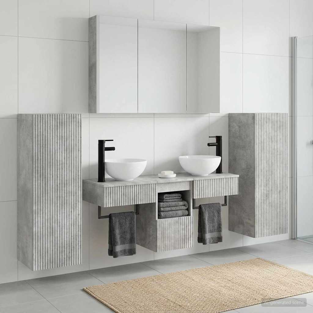 vidaXL Zestaw mebli łazienkowych 6 pcs Betonowy szary
